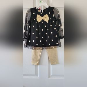 HEALTHTEX baby Girls Gold dots 2 PC set size 24 months $25